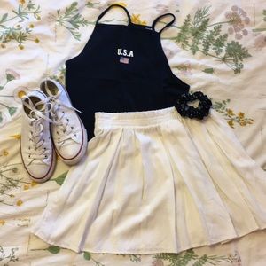 Brandy Melville White Circle Skirt